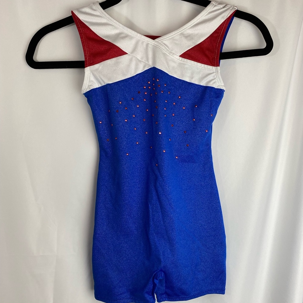Danskin Gymnastics Red, White & Blue Leotard girls size 7/8